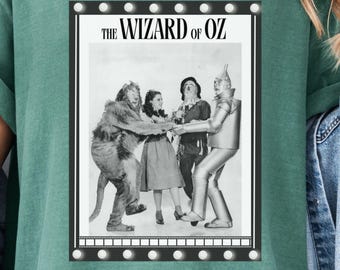 オズの魔法使いTシャツ ヴィンテージ オズの魔法使い映画ギフト クラシック映画ファン ユニセックスシャツ ドロシー ブリキの木こり 臆病なライオン かかし 文学シャツ