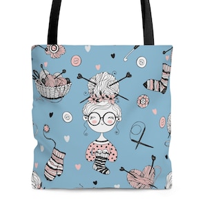 Crochet Knitting Tote Bag Yarn Craft Storage Solution Gift for Knitter Crafter Gift For Mom Gift For Crochet Projects Knitting Storage Bag