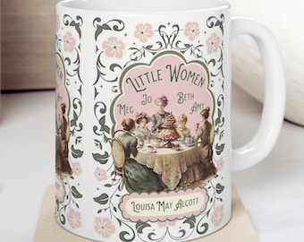Taza de café de Mujercitas Louisa May Alcott, novela romántica histórica, regalo para lector, regalo para lector, regalo para su club de lectura, regalo para su cumpleaños, Navidad, mejor amiga.