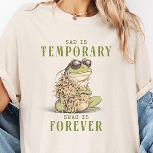 Funny Frog Self Care T-Shirt Froggy Positive Vibes Shirt Vintage Frog And Toad Aesthetic Frog Lover Gift For Her Cottagecore Birthday