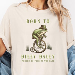 Dilly Dally Frog T-Shirt Retro Froggy Meme Shirt Vintage Frog And Toad Aesthetic Frog Lover Gift For Her Vibes Birthday Viral Trendy Shirt
