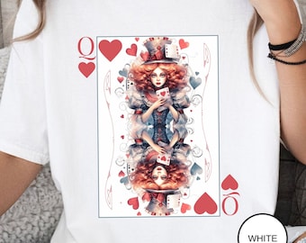 Camiseta de la Reina de Corazones, Alicia en el País de las Maravillas, Colores Confortables, Dark Academia, Camisa Oversize, Sombrerero Loco, Té, Bookish Booktok, Regalo para Ella