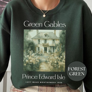 Sudadera de Ana de las Tejas Verdes. Regalo para fans de las Tejas Verdes. Ana con E. Anne Shirley. Isla del Príncipe Eduardo. Regalo para amantes de los libros. Regalo para amantes de los libros.