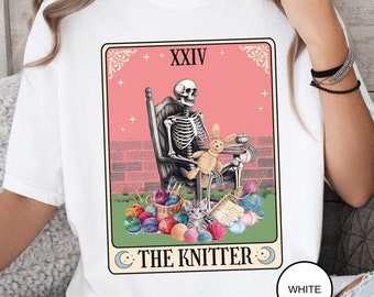 Knitter Tarot Card Comfort Colors TShirt, The Knitter Tarot Card Shirt, Gift for Knitter Tee Mom Grandma, Knitting, Yarn Lover Knitters Gift