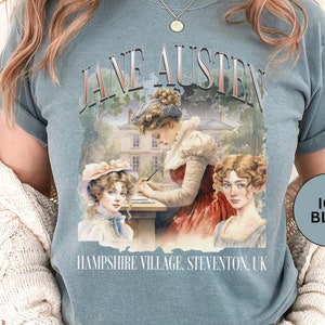 Retro Jane Austen TShirt Pride And Prejudice Historical Romance Lover Gift For Her Birthday Christmas Bookish Gift Classic Literature Shirt