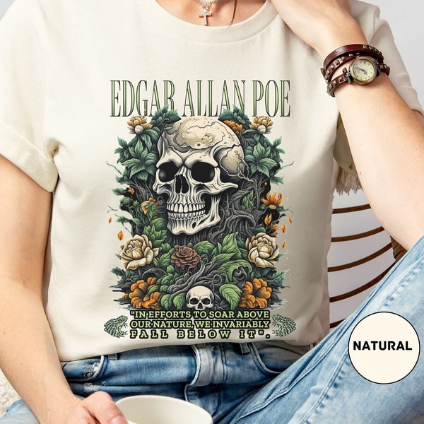 Edgar Allan Poe, Fairycore Night Garden T-Shirt, Book Lover Tee, Haunting Gothic Gift, Light, Dark Academia, Literary Poetry Bookclub Shirt