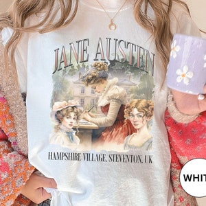 Retro Jane Austen TShirt Pride And Prejudice Historical Romance Lover Gift For Her Birthday Christmas Bookish Gift Classic Literature Shirt