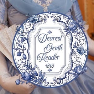 Pegatina "Querido lector", Papeles de la Sociedad de la Regencia, Regalo para un fan de Bridgeton, Papel de regalo para despedida de soltera, Romance histórico, Regalo para el club de lectura