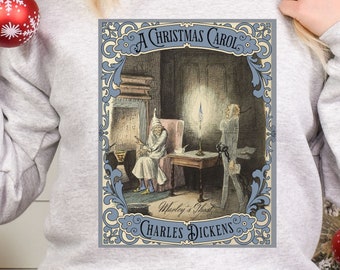 A Christmas Carol Shirt, Vintage Charles Dickens Victorian, Ebeneezer Scrooge & Jacob Marley's Ghost, Holiday Tradition X-Mas Movie Sweater
