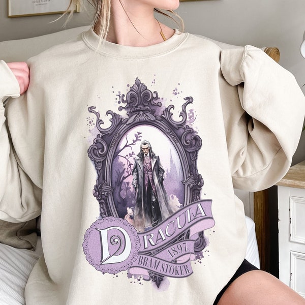 Dracula, Vampire Sweatshirt, Bram Stoker Historical Horror Sweater, Nosferatu, Bookish Literary Fan Art Gift, Dark Academia, Romantic Gothic