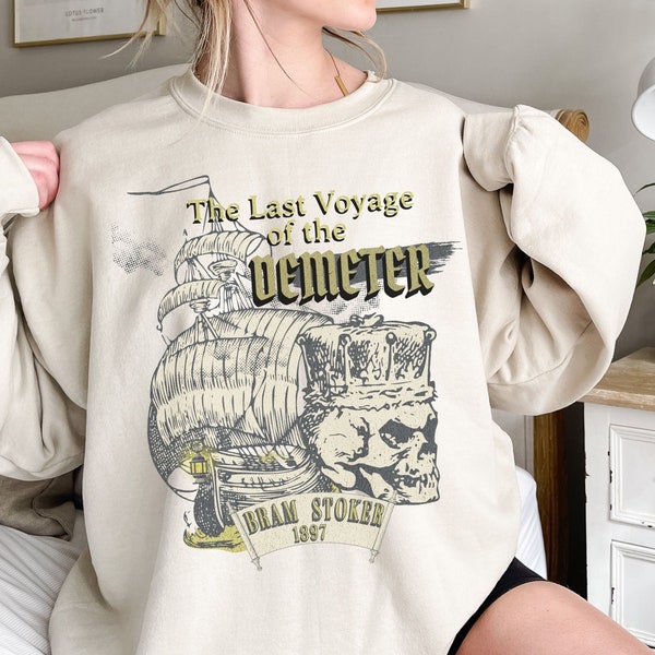 Dracula Sweatshirt, Bram Stoker Historical Horror Sweater, The Last Voyage of the Demeter, Bookish Literary Fan Art Gift, Dark Academia