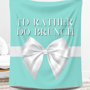 Petit déjeuner chez Tiffanie, je préfère le brunch, couverture en peluche douce, cadeau de mariée ou de baby shower, cadeau de fan d'Audrey pour la fête des mères