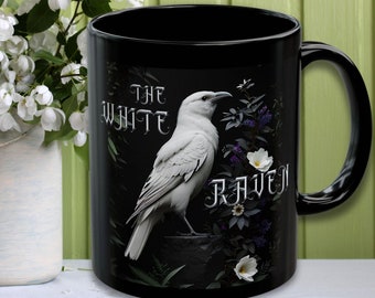 Edgar Allan Poe Coffee Mug White Raven Nevermore The Raven Dark Academia Gift For Gothic Poetry Lover Dark Romance Bookish Gift For Her