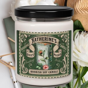Personalized Name Soy Candle Book Lover Gift For Mom Custom Book Club Gift For Her Birthday Booknerd Scented Candle Gift For Reader Bookworm