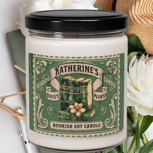 Personalized Name Soy Candle Book Lover Gift For Mom Custom Book Club Gift For Her Birthday Booknerd Scented Candle Gift For Reader Bookworm