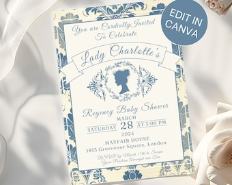 Regency Style Invitations & Poster Custom Printables Bridal Shower Baby Shower Birthday Party Cards and Signs Mobile Invites Society Balls
