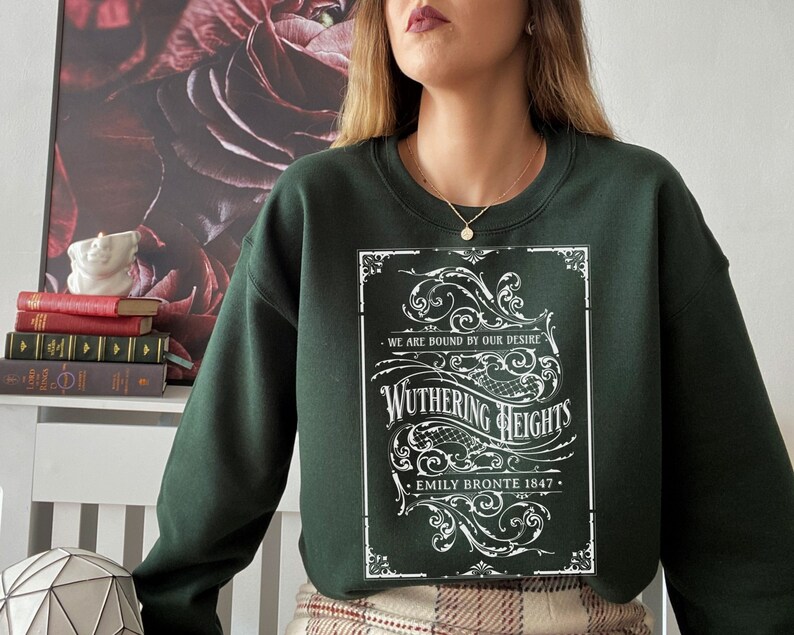 Wuthering Heights Sweatshirt, Emily Brontë Historical Romance Sweater Bookish Literary Gift, Heathcliffe Fan Art Gift, Bookclub Shirt