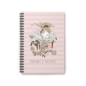 Fun Crochet & Knitting Notebook | Craft Project Journal | Craft Project Planner | Spiral Notepad | Spiral Notebook - Ruled Line