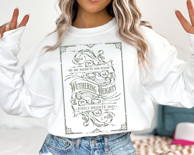 Wuthering Heights Sweatshirt, Emily Brontë Historical Romance Sweater Bookish Literary Gift, Heathcliffe Fan Art Gift, Bookclub Shirt