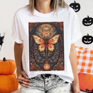 Stained Glass Butterfly Tarot Card TShirt