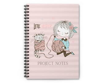 Fun Crochet & Knitting Notebook Craft Project Journal  Craft Project Planner  Spiral Notepad  Spiral Notebook  Ruled Line