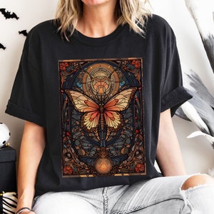 Stained Glass Butterfly Tarot Card TShirt