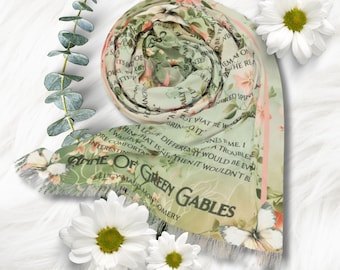 Anne Of Green Gables Scarf Quote Scarf Lucy Maud Montgomery Anne With an E Gift for Book Lover Reader Teacher Literary Gift for Mom BFF Gift