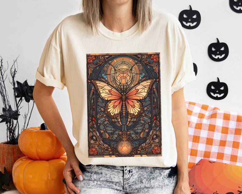 Stained Glass Butterfly Tarot Card TShirt