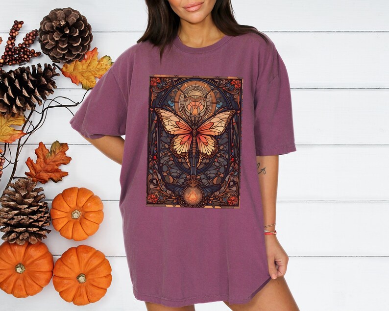 Stained Glass Butterfly Tarot Card TShirt
