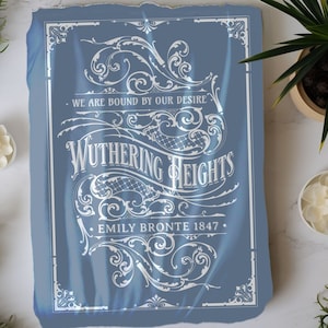 Blanket, Wuthering Heights Throw, Emily Brontë Historical Romance Reading Throw, Bookish Literary Gift, Heathcliffe Fan Art, Bookclub Gift