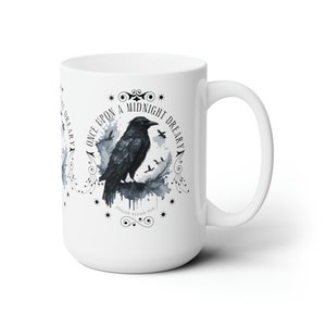 Edgar Allan Poe Coffee Mug, The Raven, Spooky Halloween Coffee, Tea Mug, Haunting Horror Movie Gift for Halloween, Dark Academia, Book Lover