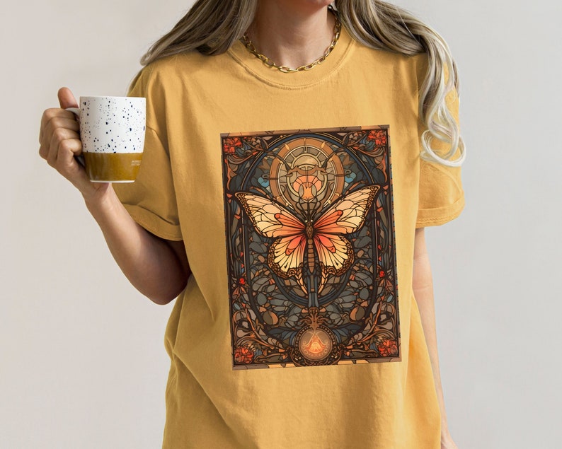 Stained Glass Butterfly Tarot Card TShirt