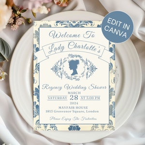 Regency Style Invitations & Poster Custom Printables Bridal Shower Baby Shower Birthday Party Cards and Signs Mobile Invites Society Balls