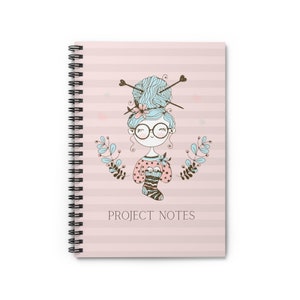 Fun Crochet & Knitting Notebook | Craft Project Journal | Craft Project Planner | Spiral Notepad | Spiral Notebook - Ruled Line