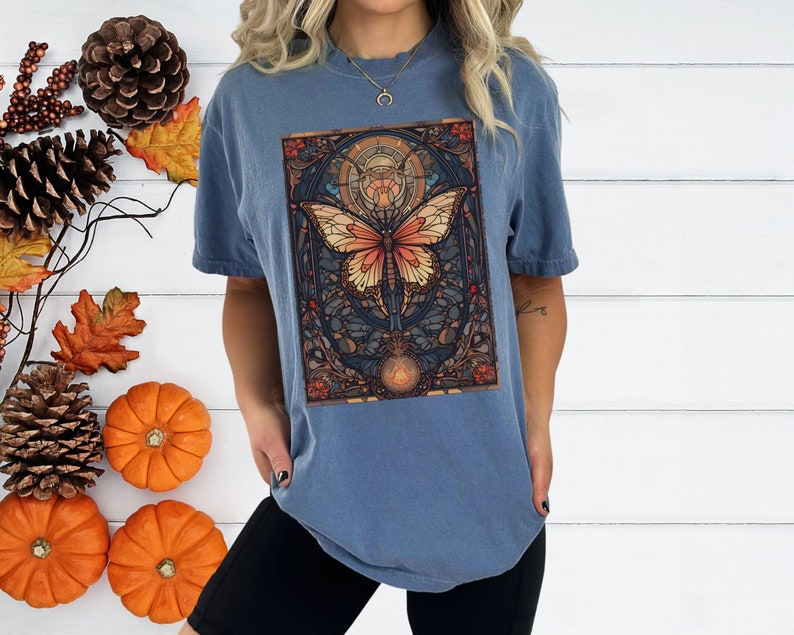 Stained Glass Butterfly Tarot Card TShirt