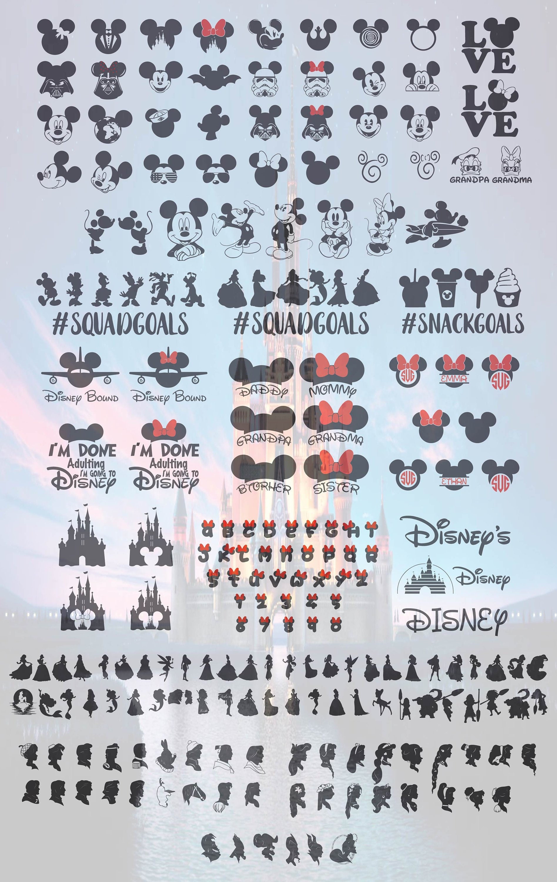 Download Mega Disney SVG Bundle Mickey Mouse SVG Minnie Mouse Svg ...