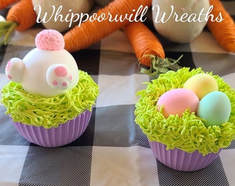 Yellow Easter Cupcake with egg Faux Cupcake Fake decoration for home 
