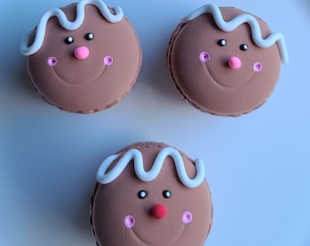 Faux Gingerbread Macarons: Tiered Tray Decor, Party Decor