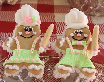 Gingerbread Macarons: Christmas Tiered Tray Decor - Faux Gingerbread Girl