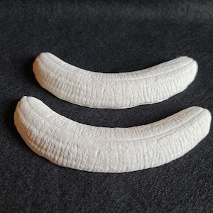 Faux Banana Halves: Food Prop, Tiered Tray Decor (4 Pieces)