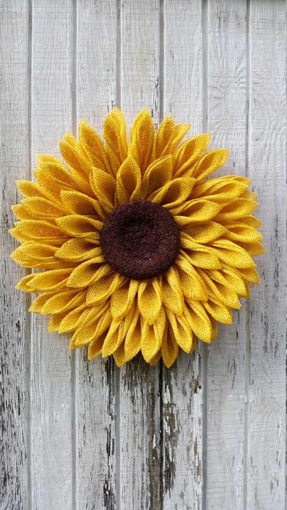Handmade Extra Large Sunflower Wreath Door Wreath,Poly Burlap Wreath,Wall 