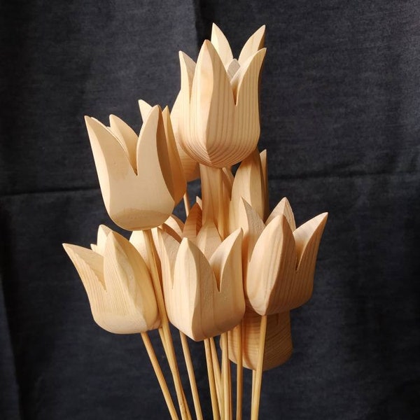 Wooden Flowers Etsy