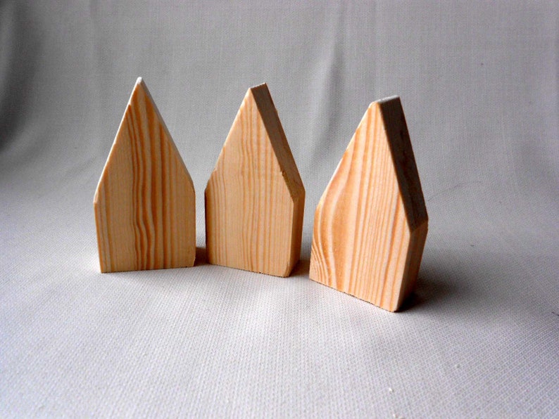 Miniature houses set of 4 wooden blanks for decoupage forms Etsy