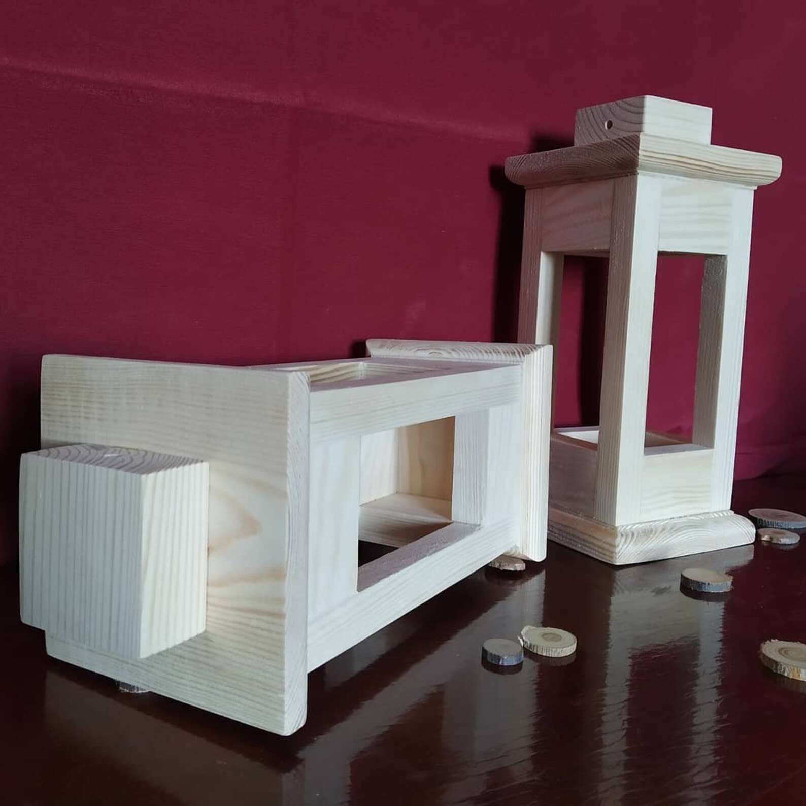 Wooden Unfinished Lantern Rustic Home DecorFarmhouse Etsy