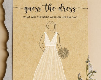 what is a paper dress Printable Guess The Dress Bridal Shower Game, Rustic Wedding Shower Game, Printable Bridal Shower Game, Unique Kraft Bridal Shower Game