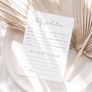 Mystique - Prédictions et conseils pour bébé | Jeux de baby shower | Carte imprimable | Téléchargement instantané | Idées d'activités amusantes | Moderne Minimaliste