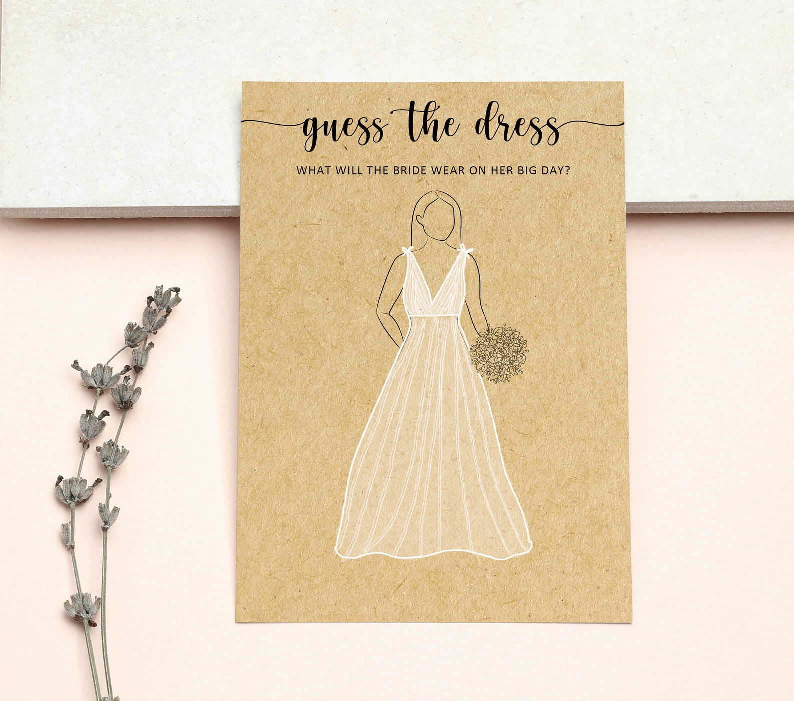 Printable Guess the Dress Bridal Shower Game Rustic Wedding Etsy
