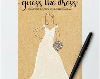 Druckbare errate das Kleid Brautdusche Spiel, rustikale Hochzeit Dusche Spiel, druckbare Brautdusche Spiel, einzigartige Kraft Brautdusche Spiel