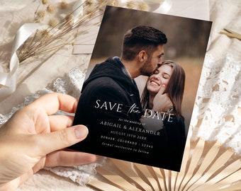 Photo Save The Date Template | Minimal Wedding | Digital Download | Modern Editable Minimalistic Save the Date | Save the Date evite