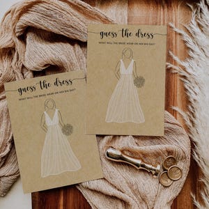 Jogo de chá de panela Guss The Dress para impressão Papel Kraft minimalista Rústico Amadeirado Moderno Preto Branco NÃO editável | Jogo de chá de panela rústico